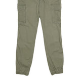 PIER ONE Mens Cotton Blend Green Regular Cargo Jogger Trousers W30 L32 Pocketed
