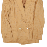 Womens Beige Synthetic Jacket M Button Closure Classic Fit Plain Stylish Smart