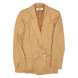 Womens Beige Synthetic Jacket M Button Closure Classic Fit Plain Stylish Smart