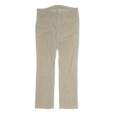MAC Mens Cotton Beige Regular Straight Trousers W36 L31 Casual Smart Zip