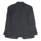 TOMMY HILFIGER Mens Grey & Black Classic Jacket L Cotton Plain Button Formal