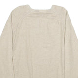 POLO RALPH LAUREN Mens Beige Plain Cotton Jumper Crew Neck Basic Knit XL Classic