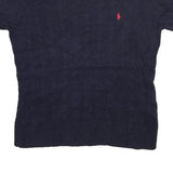 POLO SPORT RALPH LAUREN Womens Navy Patterned Jumper Crew Neck Cable Knit L