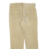 CARHARTT Mens Jeans Beige Regular Straight Denim W36 L32 Zip Cotton Blend