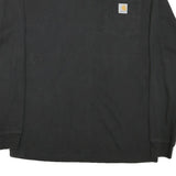CARHARTT Mens Black Pocket T-Shirt Long Sleeve Crew Neck S Workwear Casual