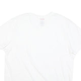 LEVI'S Mens White L V-Neck Plain Cotton Blend T-Shirt Casual Summer Wear