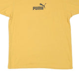 PUMA Mens Yellow Graphic T-Shirt S Short Sleeve Crew Neck Logo Sport