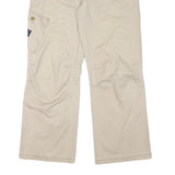 CORONEL TAPIOCA Mens Cotton Blend Beige Relaxed Wide-Leg Trousers W36 L30 Casual