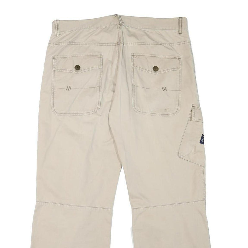 CORONEL TAPIOCA Mens Cotton Blend Beige Relaxed Wide-Leg Trousers W36 L30 Casual