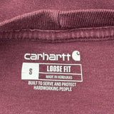 Vintage Carhartt Long Sleeve T-Shirt - Small Burgundy Cotton