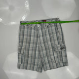 Quiksilver Checked Cargo Shorts - 38W 11L Grey Cotton