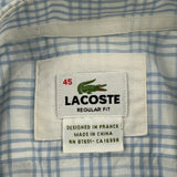 Lacoste Checked Shirt - Large Blue Cotton