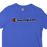 CHAMPION Mens Blue Graphic T-Shirt XS Short Sleeve Crew Neck Cotton Blend Casual