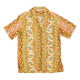 BAREFOOT HALLOWEEN Mens Yellow Halloween Themed Shirt XS Cotton Blend Casual