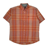 Tommy Hilfiger Checked Short Sleeve Shirt - Large Orange Cotton