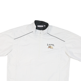 REEBOK Mens White Lapel Nylon Jacket XL Lightweight Zip Pockets Casual