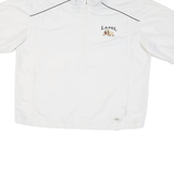REEBOK Mens White Lapel Nylon Jacket XL Lightweight Zip Pockets Casual