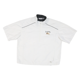 REEBOK Mens White Lapel Nylon Jacket XL Lightweight Zip Pockets Casual