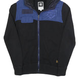 G-STAR Mens Black & Blue Hooded Zip Jacket M Cotton Casual Streetwear Knit