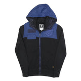 G-STAR Mens Black & Blue Hooded Zip Jacket M Cotton Casual Streetwear Knit