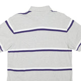 TOMMY HILFIGER Mens Grey & Purple Striped Short Sleeve Polo Shirt M Casual