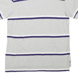 TOMMY HILFIGER Mens Grey & Purple Striped Short Sleeve Polo Shirt M Casual