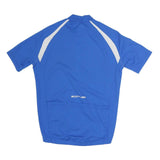 SCOTT Mens Blue & White Modern T-Shirt M Short Sleeve Round Neck Half Zip