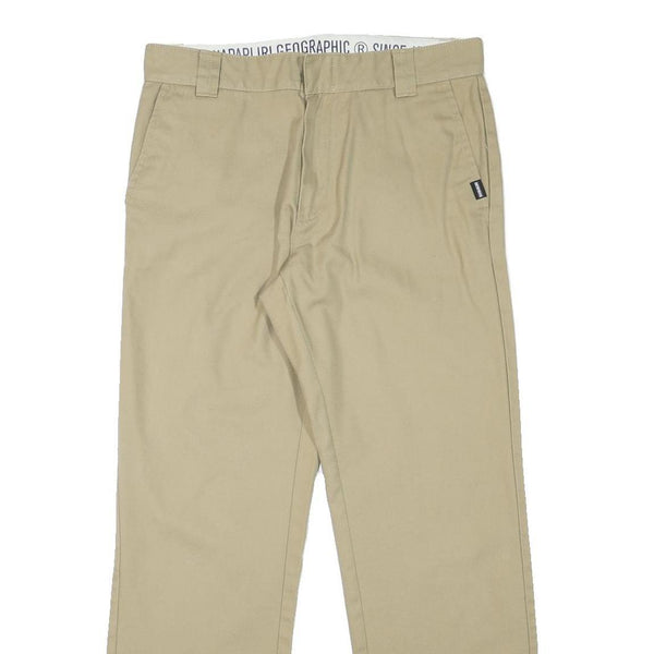 NAPAPIJRI Mens Regular Fit Beige Cotton Blend Trousers W33 L30 Classic Zip