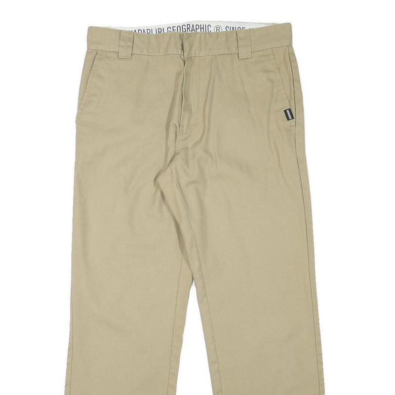 NAPAPIJRI Mens Regular Fit Beige Cotton Blend Trousers W33 L30 Classic Zip