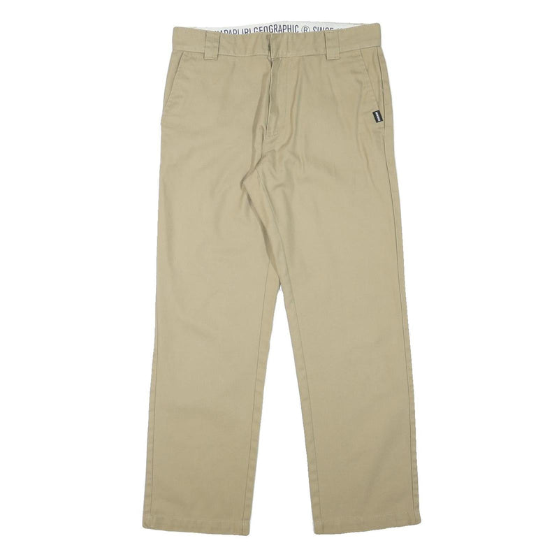NAPAPIJRI Mens Regular Fit Beige Cotton Blend Trousers W33 L30 Classic Zip