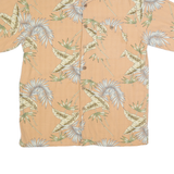 BOCA CLASSICS Mens Peach Leaf Print Silk Shirt M Summer Casual Tropical