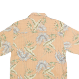 BOCA CLASSICS Mens Peach Leaf Print Silk Shirt M Summer Casual Tropical