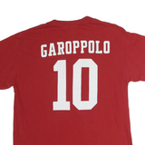 NFL Mens Red 10 Garoppolo Graphic T-Shirt L Short Sleeve Crew Neck NFL Fan Gear