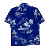 Hawaiian Islands Royal Creations Graphic Hawaiian Shirt - Small Blue Polyester Blend