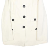 BOGNER Womens White Wool Blend Button Jacket L Casual Timeless Elegant Design