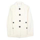 BOGNER Womens White Wool Blend Button Jacket L Casual Timeless Elegant Design
