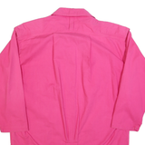 Womens Pink Cotton Blend Button Jacket L Casual Relaxed Fit Plain Stylish