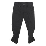 GAS Womens Cotton Black Regular Fit Tapered Leg Trousers W25 L25 Stylish Zip