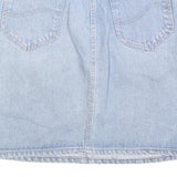 RIFLE Womens Blue Denim Straight Mini Skirt Cotton Blend Short S Button Pockets
