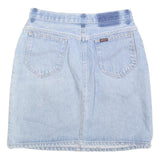 RIFLE Womens Blue Denim Straight Mini Skirt Cotton Blend Short S Button Pockets