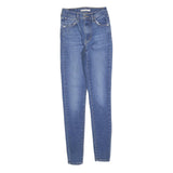 LEVI'S Womens Slim Blue Denim Slim Fit Jeans W25 L30 Cotton Blend Zip