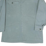 LUTTERS Mens Blue Cotton Blend Workwear Button Jacket S Plain Lightweight Casual