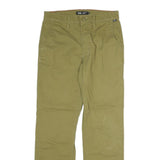 VANS Mens Cotton Beige Regular Straight Trousers W29 L30 Casual Zip Closure