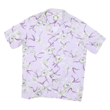HAWAII Mens Purple Floral Pattern Shirt M Summer Casual Lightweight