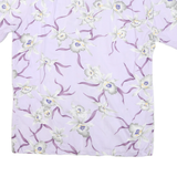 HAWAII Mens Purple Floral Pattern Shirt M Summer Casual Lightweight