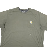 CARHARTT Mens Green T-Shirt XL Short Sleeve Crew Neck Cotton Blend Pocket Tee