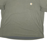 CARHARTT Mens Green T-Shirt XL Short Sleeve Crew Neck Cotton Blend Pocket Tee