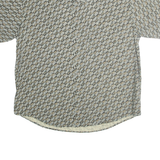 RINNOVATO Mens Grey & Cream Patterned Cotton Shirt XL Short Sleeve Casual