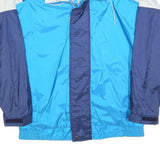 Mens Blue & Navy Colourblock Casual Zip Up Jacket L Polyester Blend Woven
