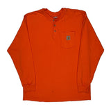 Carhartt Long Sleeve T-Shirt - Large Orange Cotton